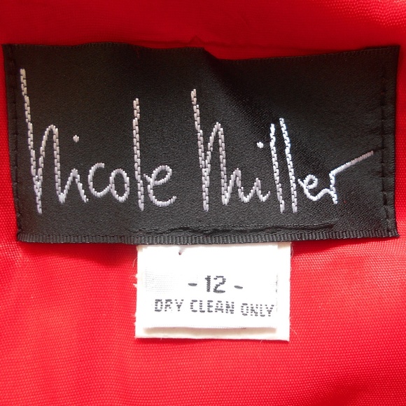 Nwt $410 NICOLE MILLER Sz 12 Red Evening Dress - Picture 6 of 6